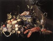 HEEM, Jan Davidsz. de Still-Life with Fruit and Lobster sg oil painting on canvas